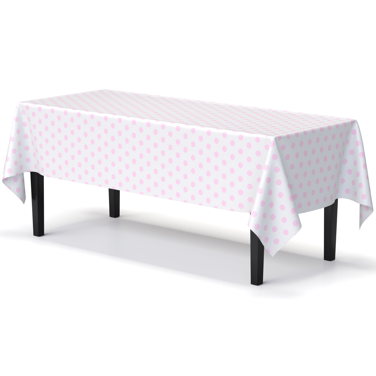 Pink Polka Dot Plastic Table Cover