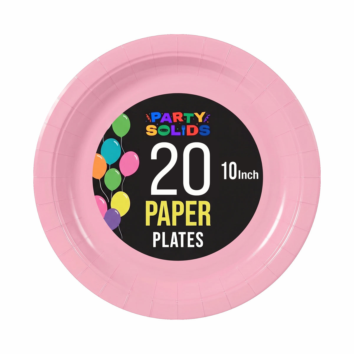 10 In. Pink Paper Plates - 20 Ct.