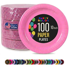 10 in. Pink Paper Plates | 100 Count