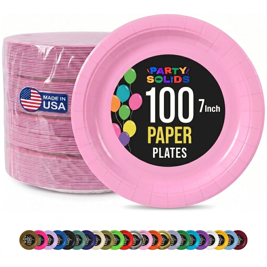 7 in. Pink Paper Plates | 100 Count