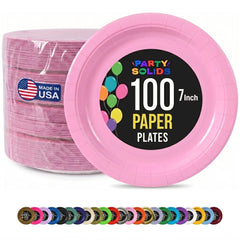 7 in. Pink Paper Plates | 100 Count