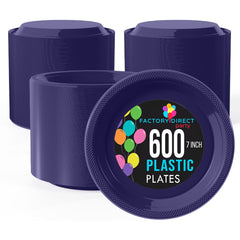 7 In. Navy Plastic Plates | Case of 600