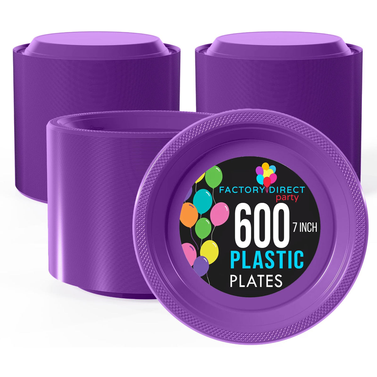 7 In. Purple Plastic Plates | Case of 600