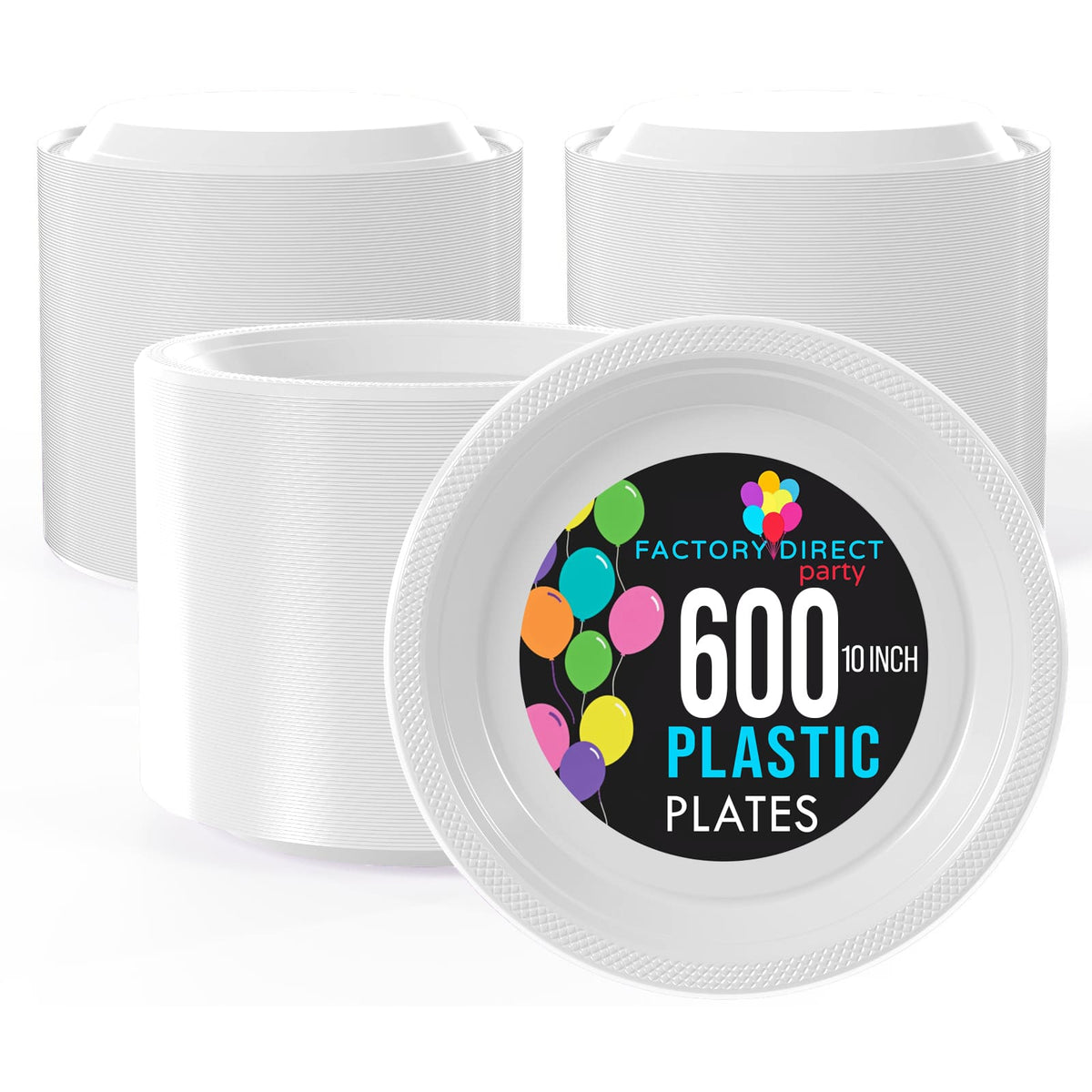 10 In. Clear Plastic Plates | Case of 600