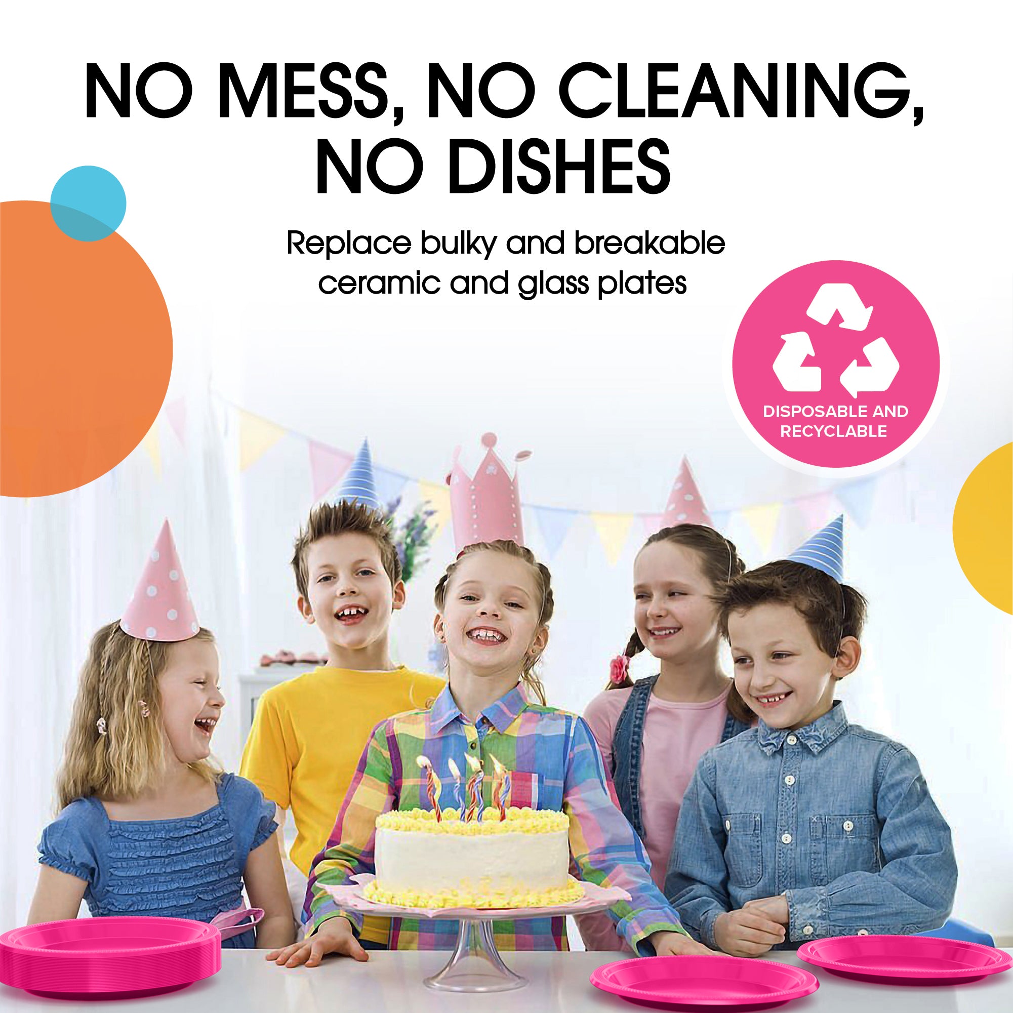 7 in. Cerise Plastic Plates | Case of 600