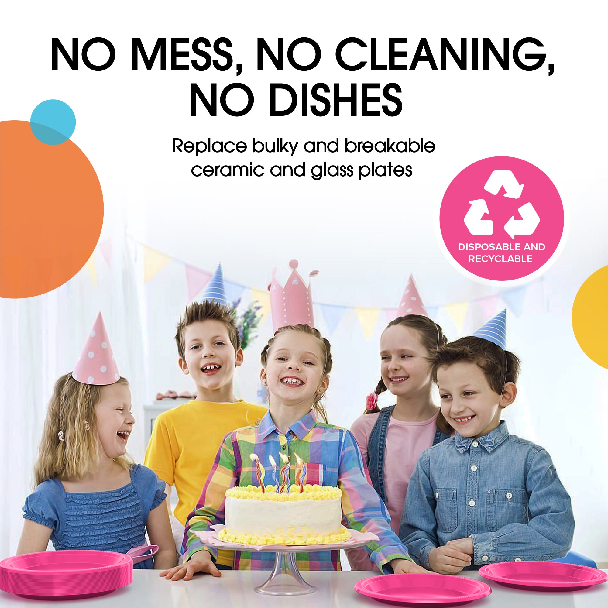 10 in. Cerise Plastic Plates | 20 Ct.