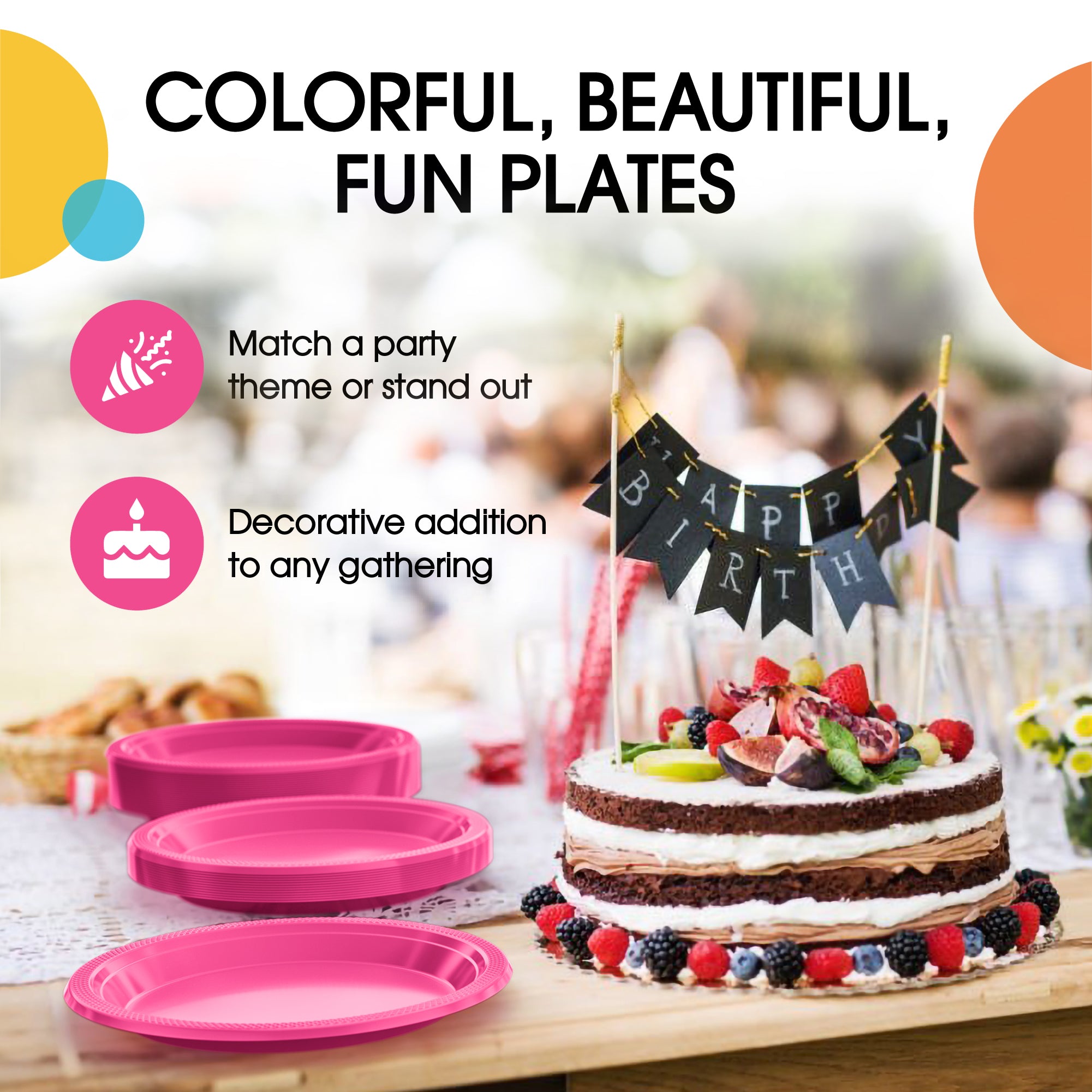 10 in. Cerise Plastic Plates | 20 Ct.