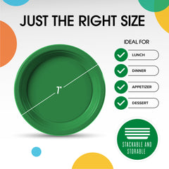 7 in. Emerald Green Plastic Plates | 20 Ct.