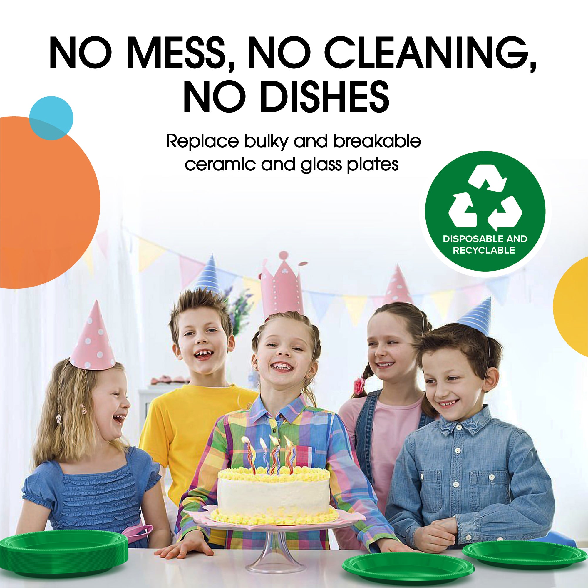 10 in. Emerald Green Plastic Plates | 20 Ct.