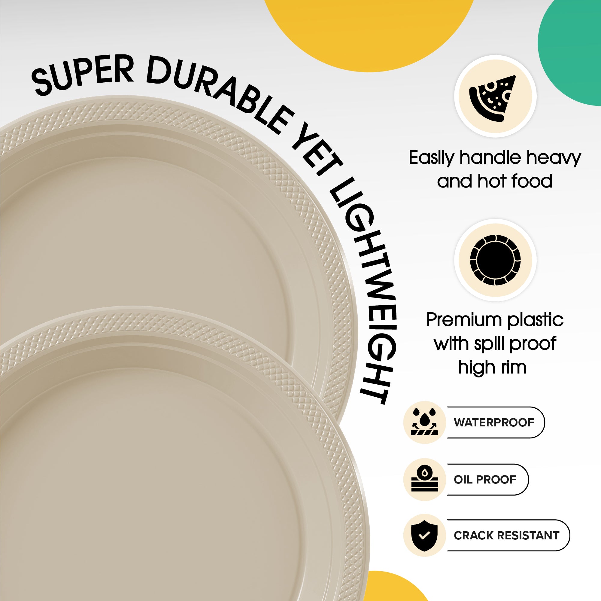 7 in. Ivory Plastic Plates | 20 Ct.