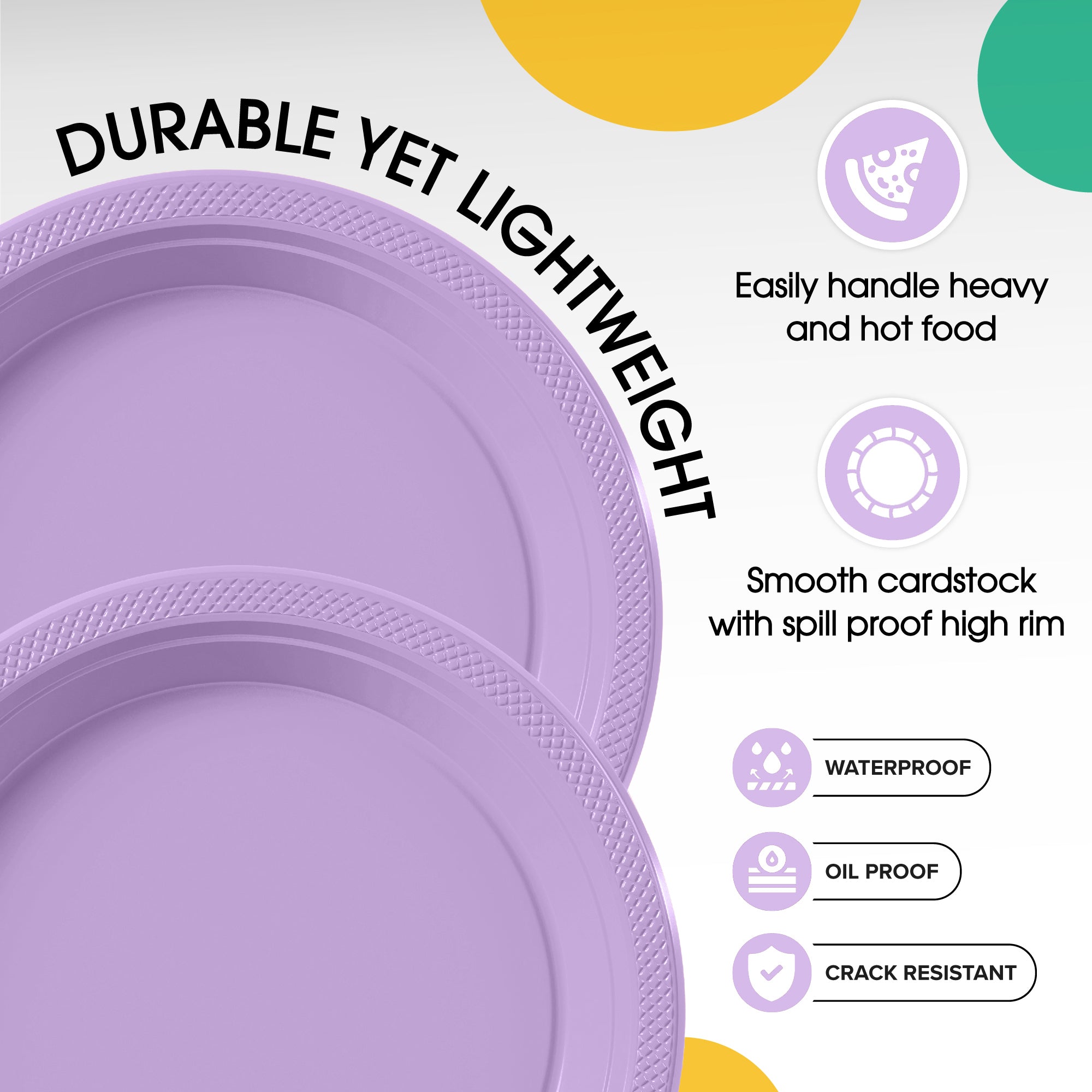 7 in. Lavender Plastic Plates | 20 Ct.