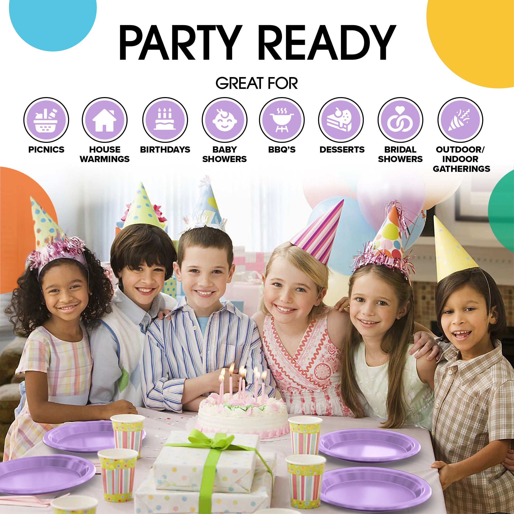 10 in. Lavender Plastic Plates | 20 Ct.