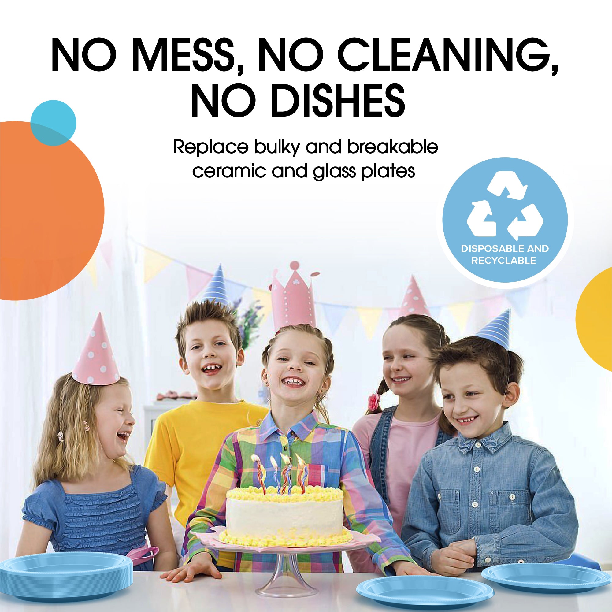10 in. Light Blue Plastic Plates | 20 Ct.