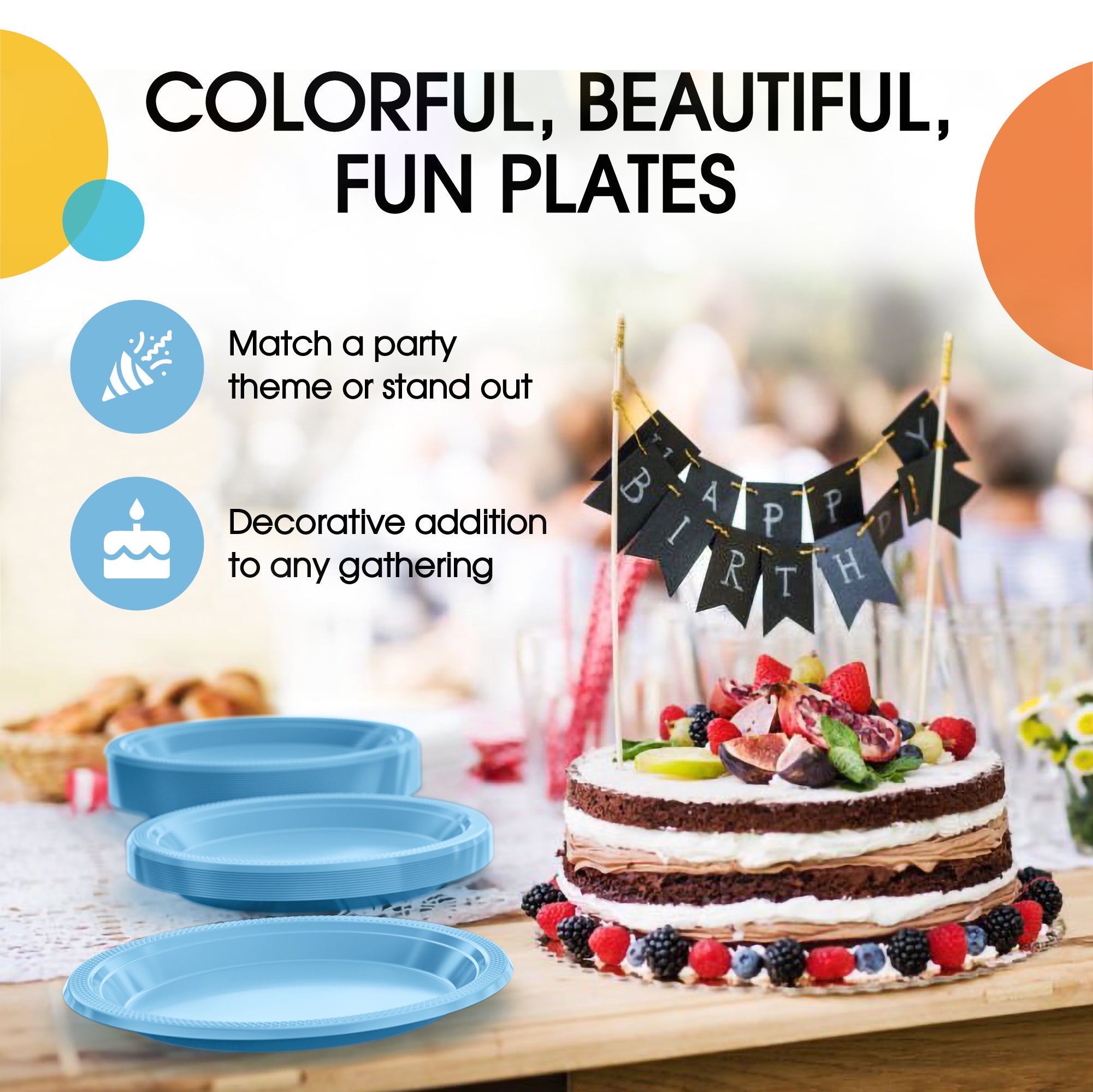 10 in. Light Blue Plastic Plates | 20 Ct.