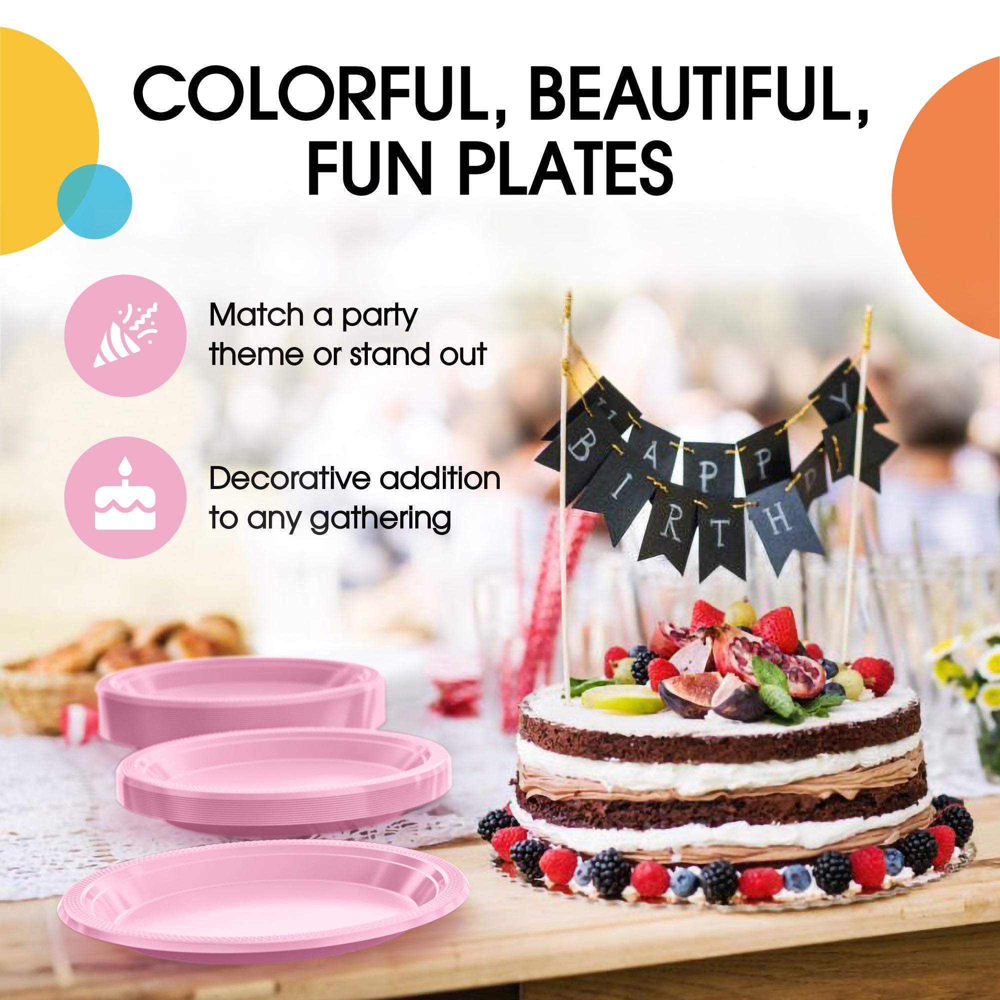 10 in. Pink Plastic Plates | 20 Ct.