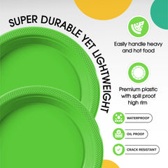 7 in. Lime Green Plastic Plates | 8 Count