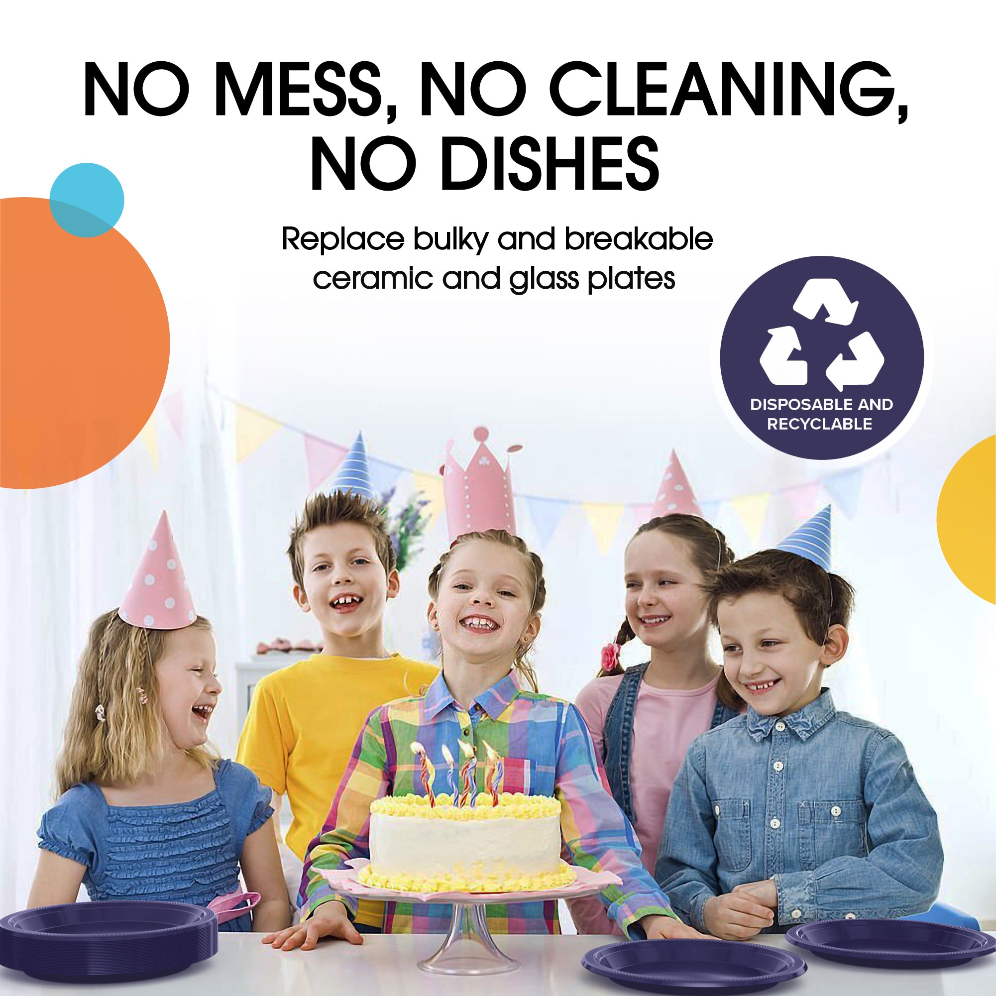 7 in. Navy Plastic Plates | Case of 600
