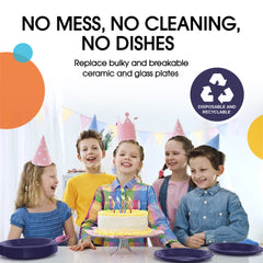 7 in. Navy Plastic Plates | 20 Ct.