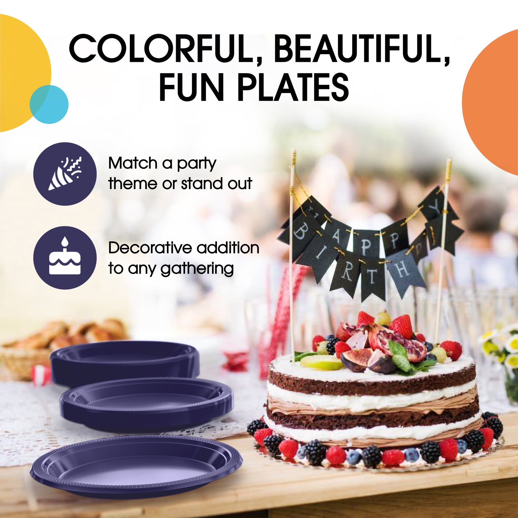 10 in. Navy Plastic Plates | 20 Ct.