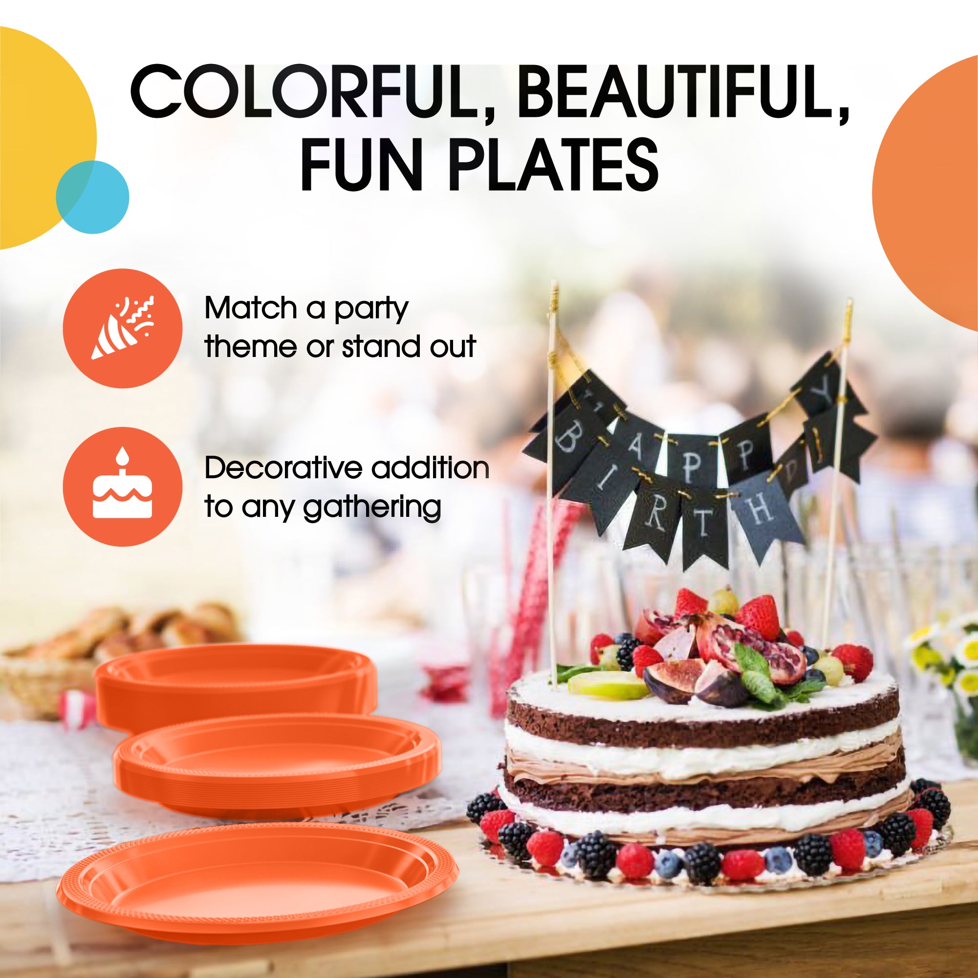 7 in. Orange Plastic Plates | Case of 600