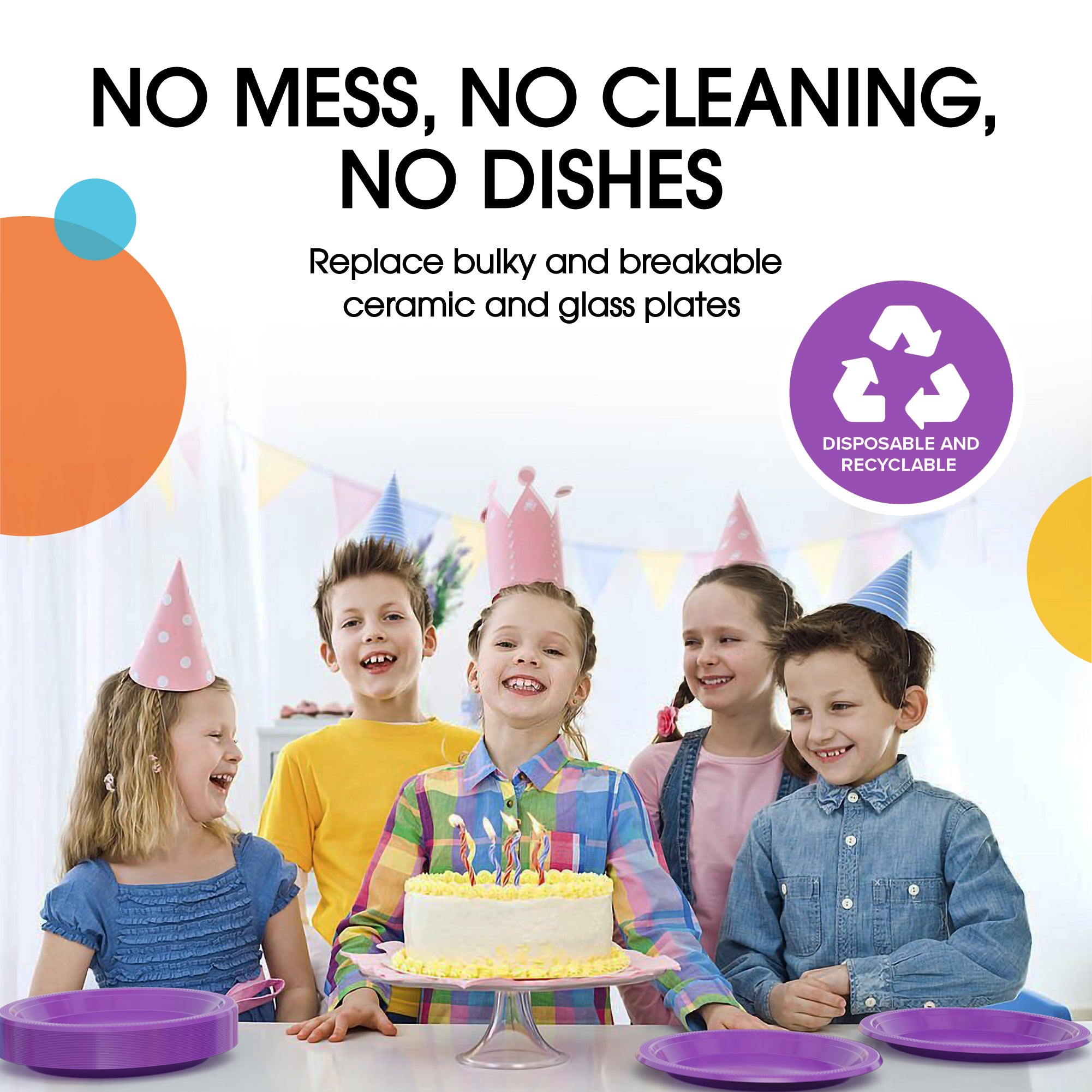 10 in. Purple Plastic Plates | 20 Ct.