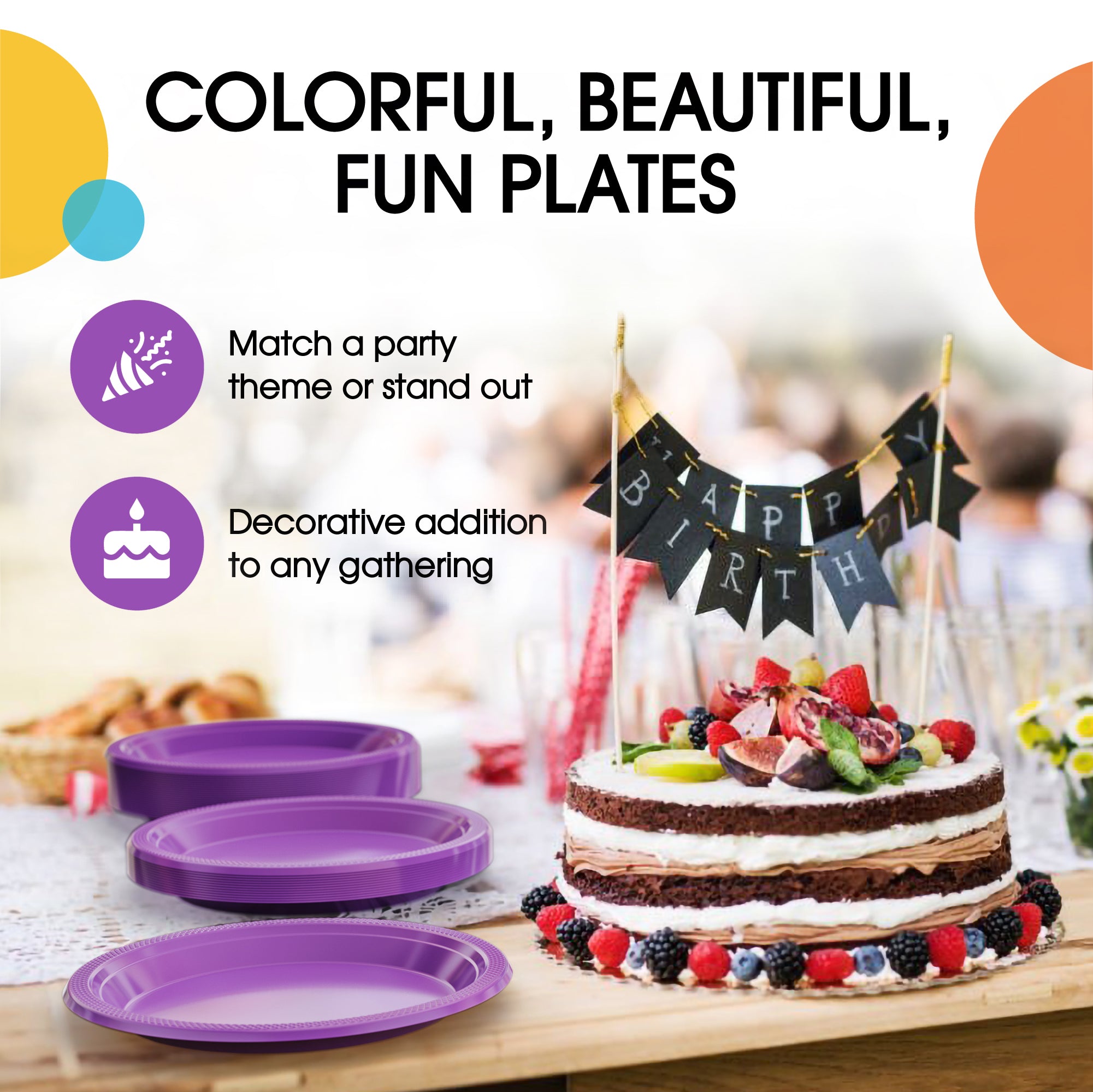 10 in. Purple Plastic Plates | Case of 600