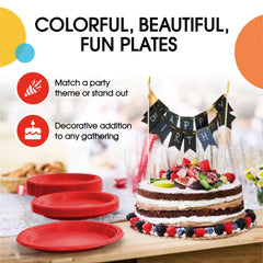 10 In. Red Plastic Plates | 100 Count