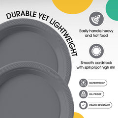 10 In. Silver Plastic Plates | 100 Count