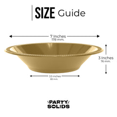 12 Oz. Gold Plastic Bowls | 50 Count