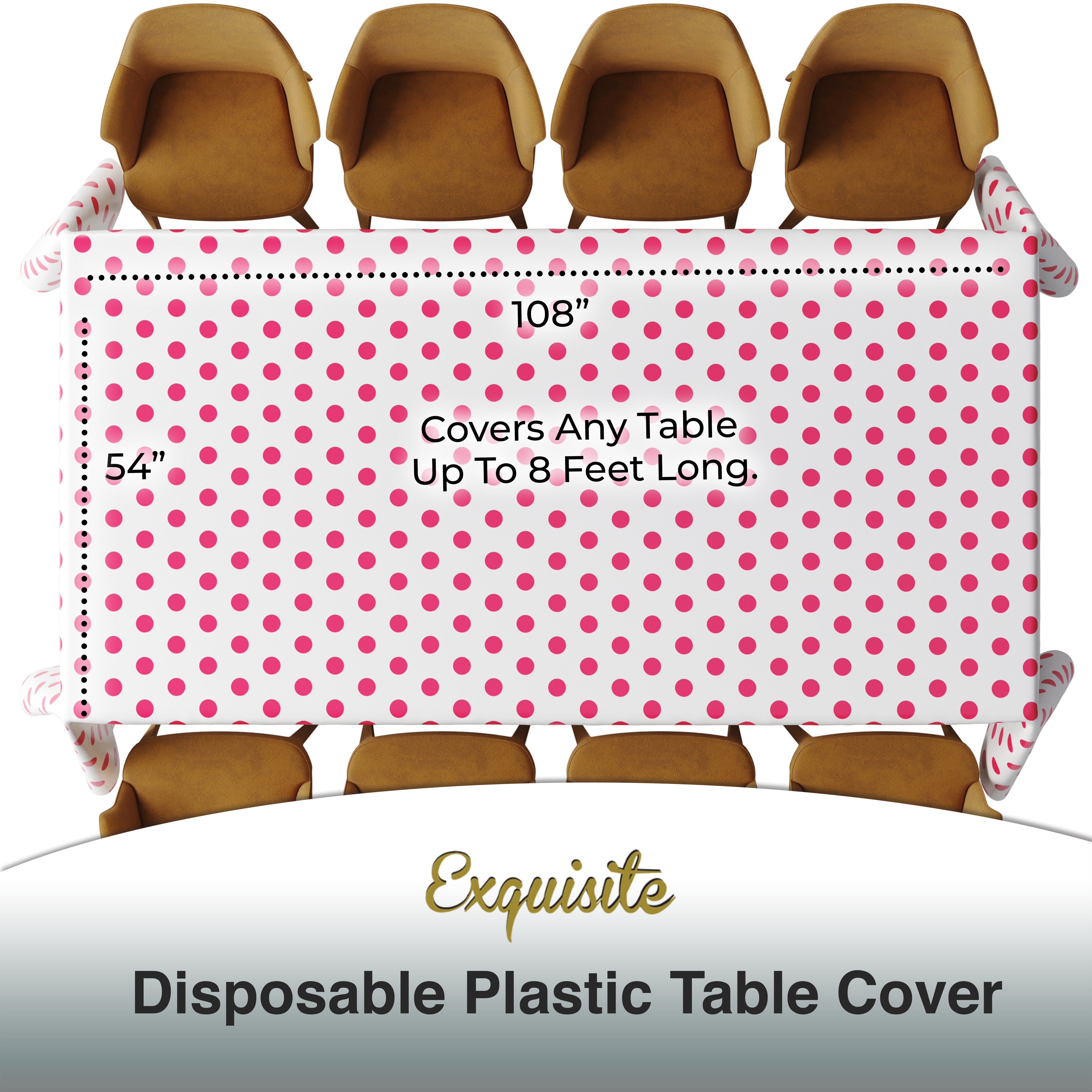 Red Polka Dot Plastic Table Covers | 6 Pack | 54 in. x 108 in.