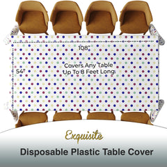 Multi Colored Polka Dot Plastic Table Covers | 6 Pack | 54 in. x 108 in.