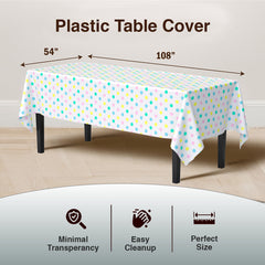 Pastel Polka Dot Plastic Table Cover | 54 in. x 108 in.