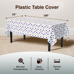 Multi Colored Polka Dot Plastic Table Covers | 12 Pack | 54 in. x 108 in.