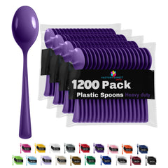 Heavy Duty Purple Plastic Spoons | Case of 1200