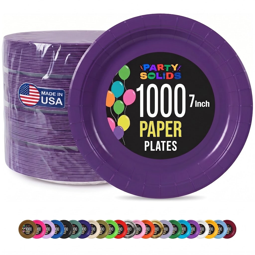 7 in. Purple Paper Plates | Case of 1000