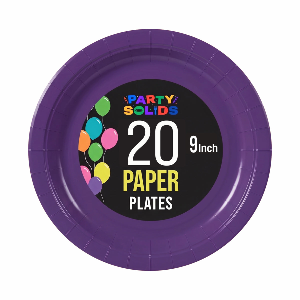 9 In. Purple Paper Plates - 20 Ct.