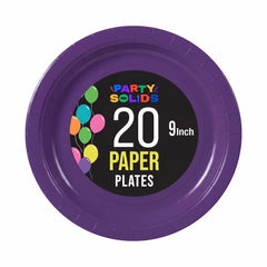 9 In. Purple Paper Plates - 20 Ct.