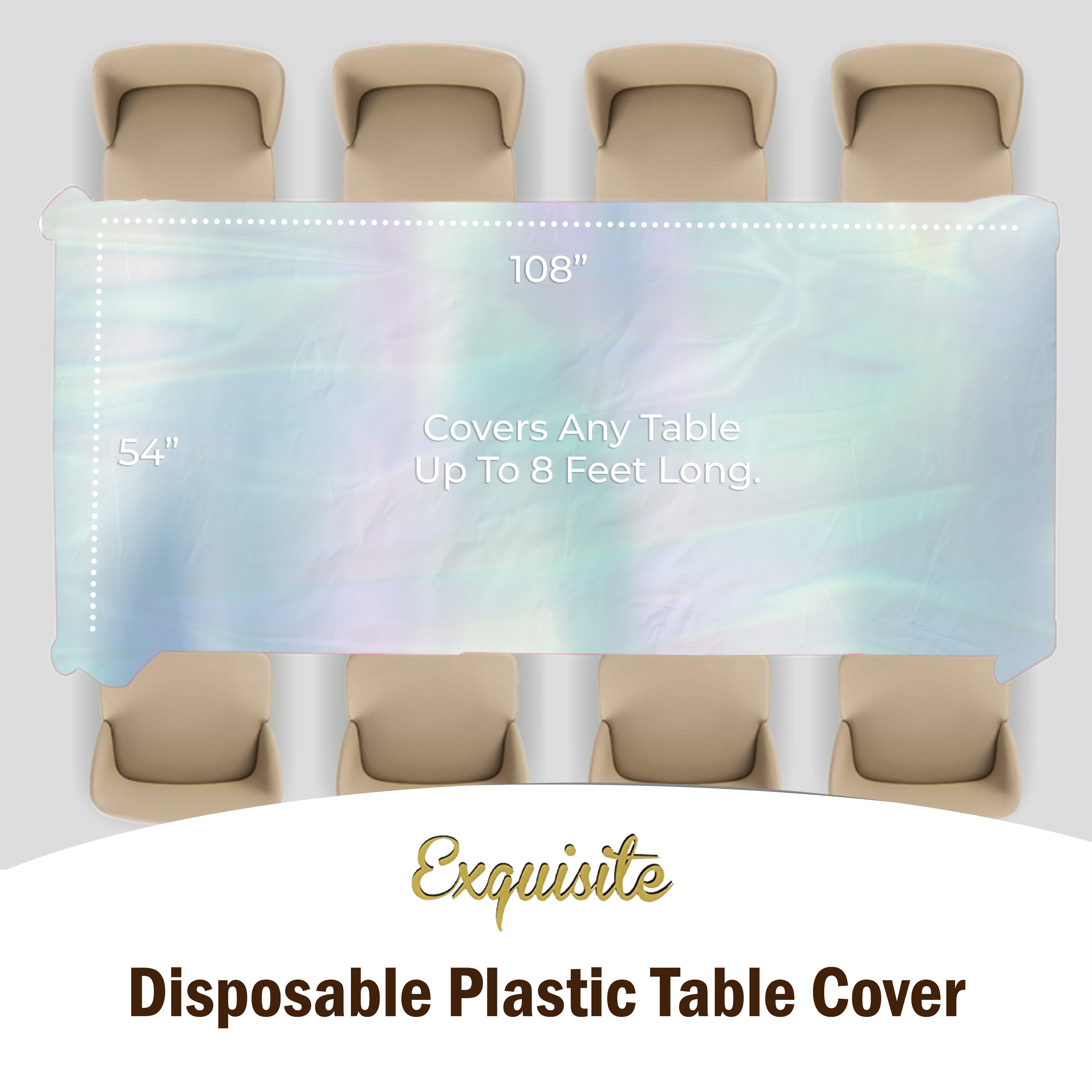 Iridescent Plastic Table Covers | 12 Count