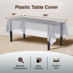 Silver Floral Table Cover