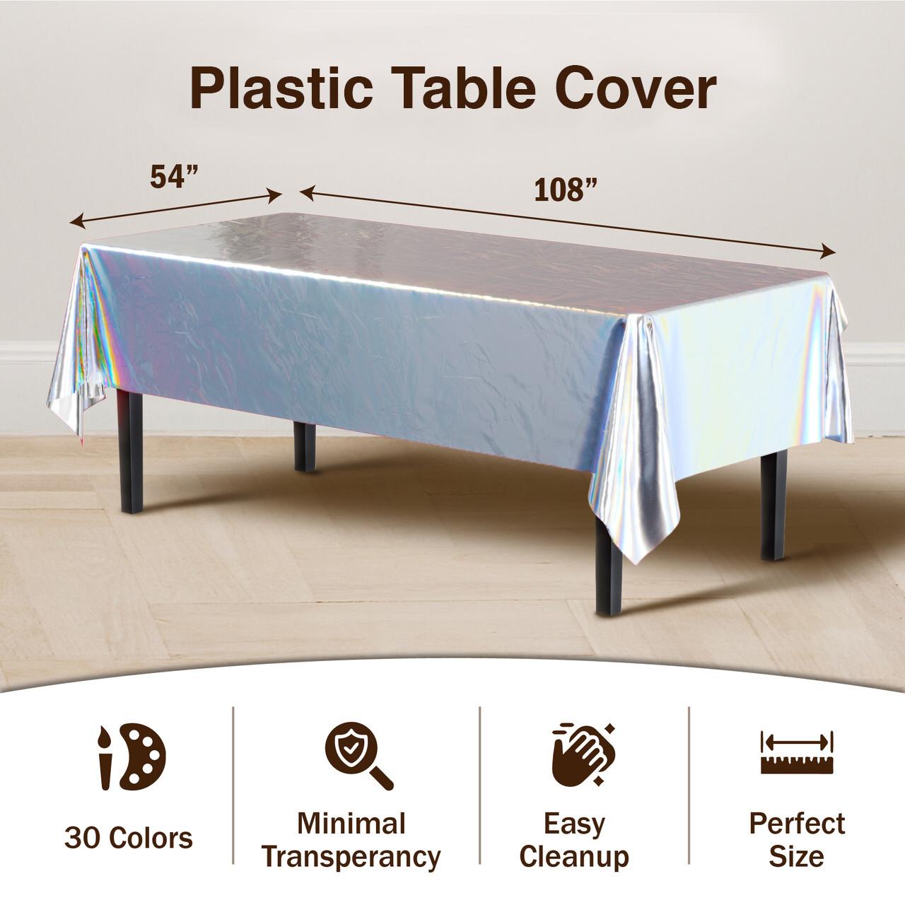 Iridescent Plastic Table Cover | Case of 48