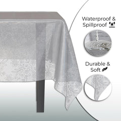 Silver Floral Table Cover