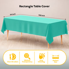 Mint Plastic Table Cover | 54 in. x 108 in.