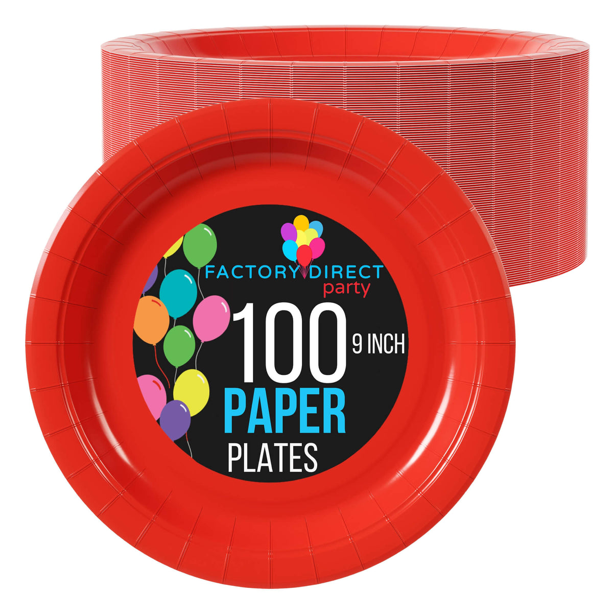 9 In. Red Paper Plates - 100 Ct.