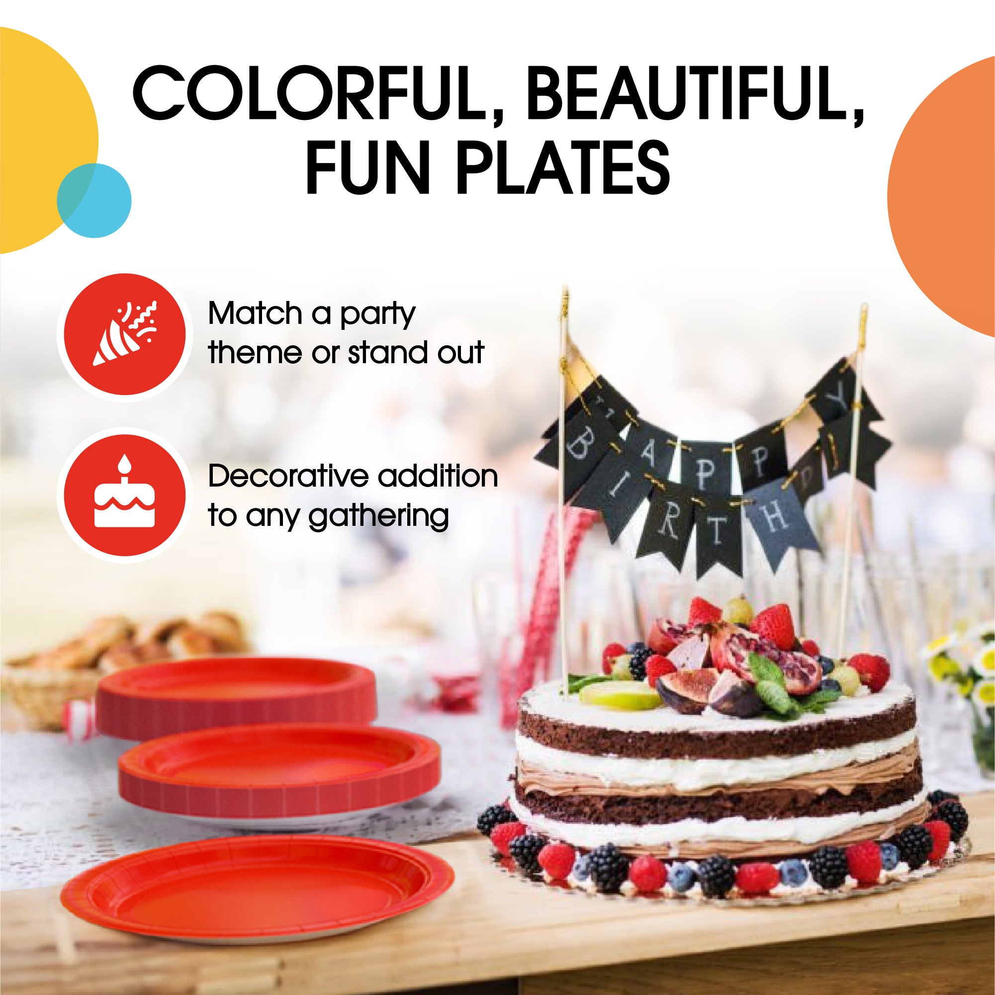 10 In. Red Paper Plates - 20 Ct.