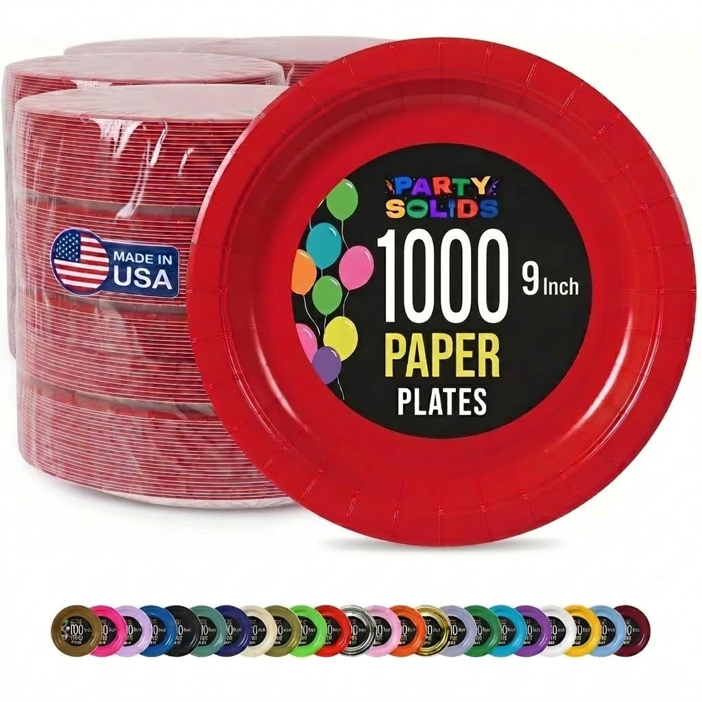9 in. Red Paper Plates | Case of 1000