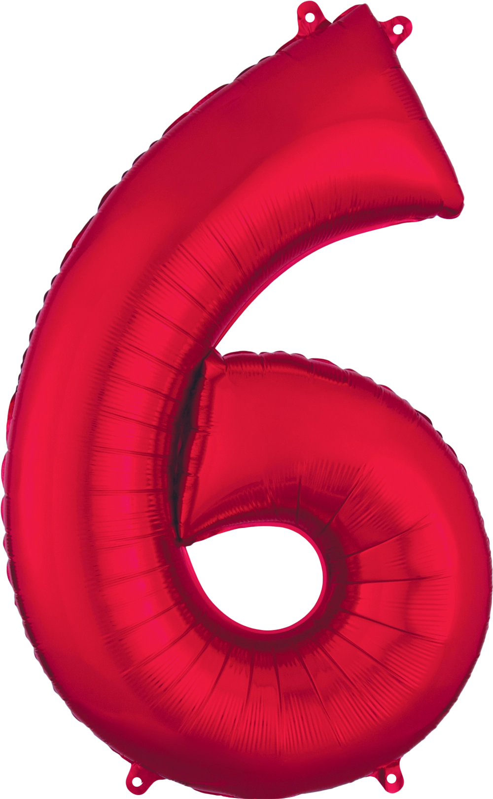 Red Number "6" SuperShape Foil Balloon | 34"
