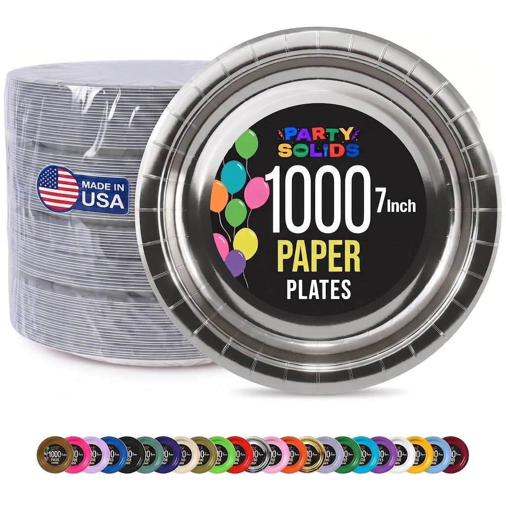 7 in. Reflective Silver Paper Plates | Case of 1000