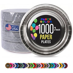 7 in. Reflective Silver Paper Plates | Case of 1000