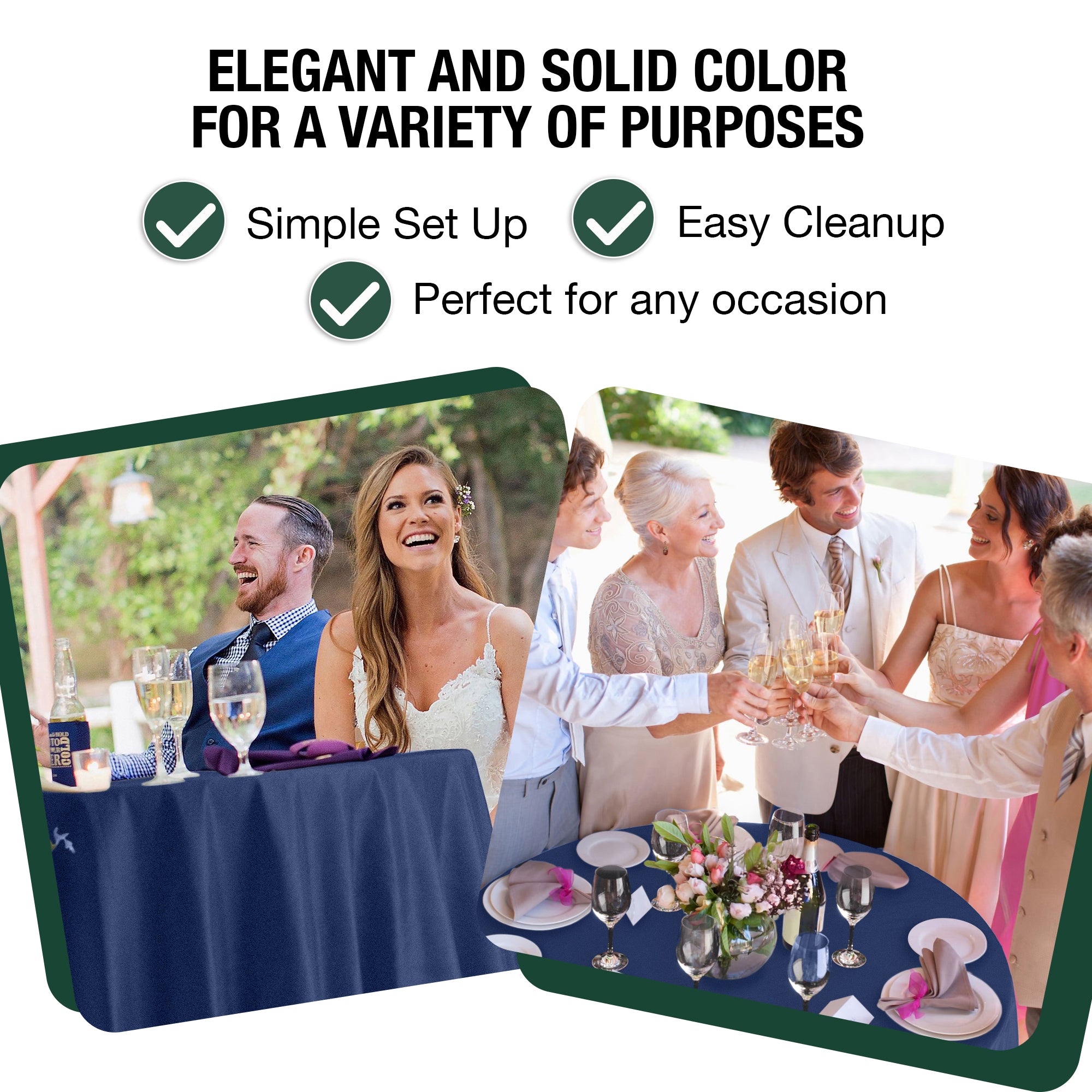 120 in. Premium Round Navy Plastic Table Cover