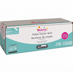 Robins Egg Plastic Table Cover Roll with Cutter - 54 x 126 ft